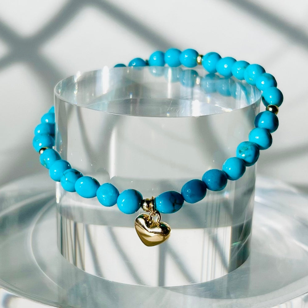 14K Gold Sleeping Beauty Turquoise Bracelet