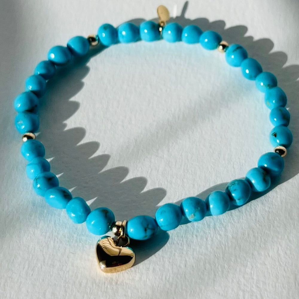 14K Gold Sleeping Beauty Turquoise Bracelet