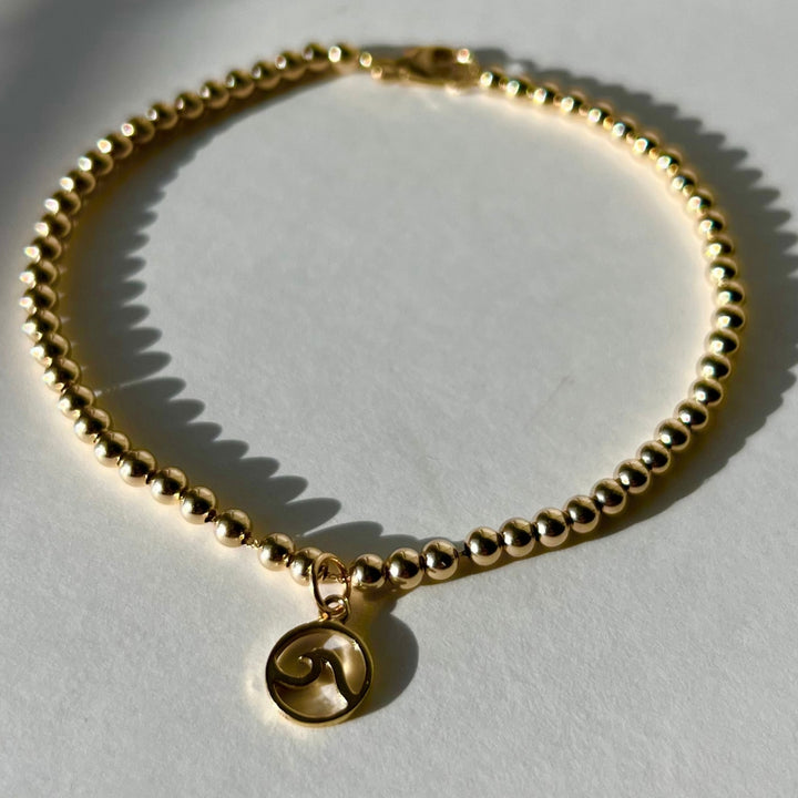 14K Gold Wave Bracelet