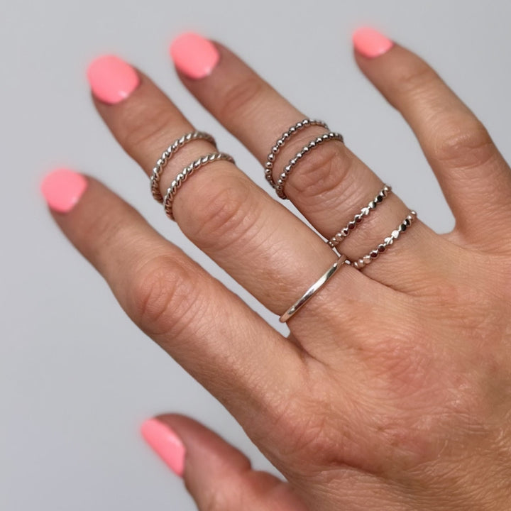 Beaded Ring Silver