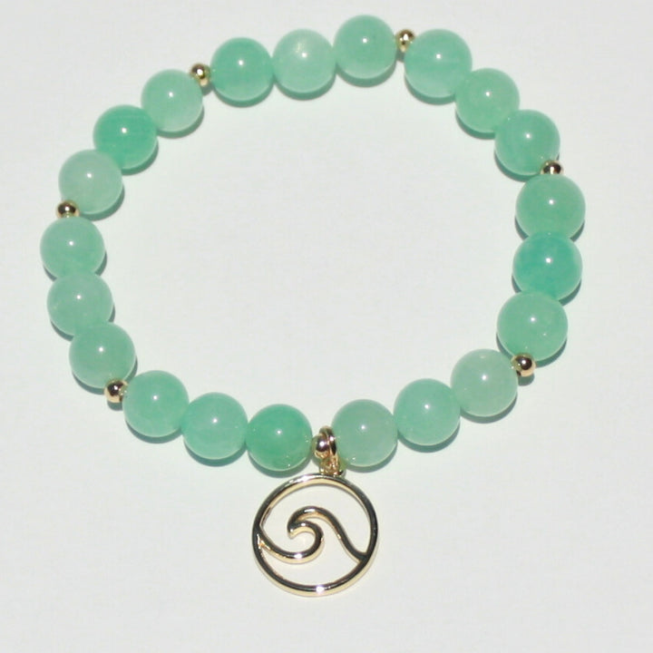 Amazonite Wave Charm Bracelet