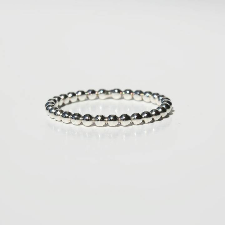 Beaded Ring Silver