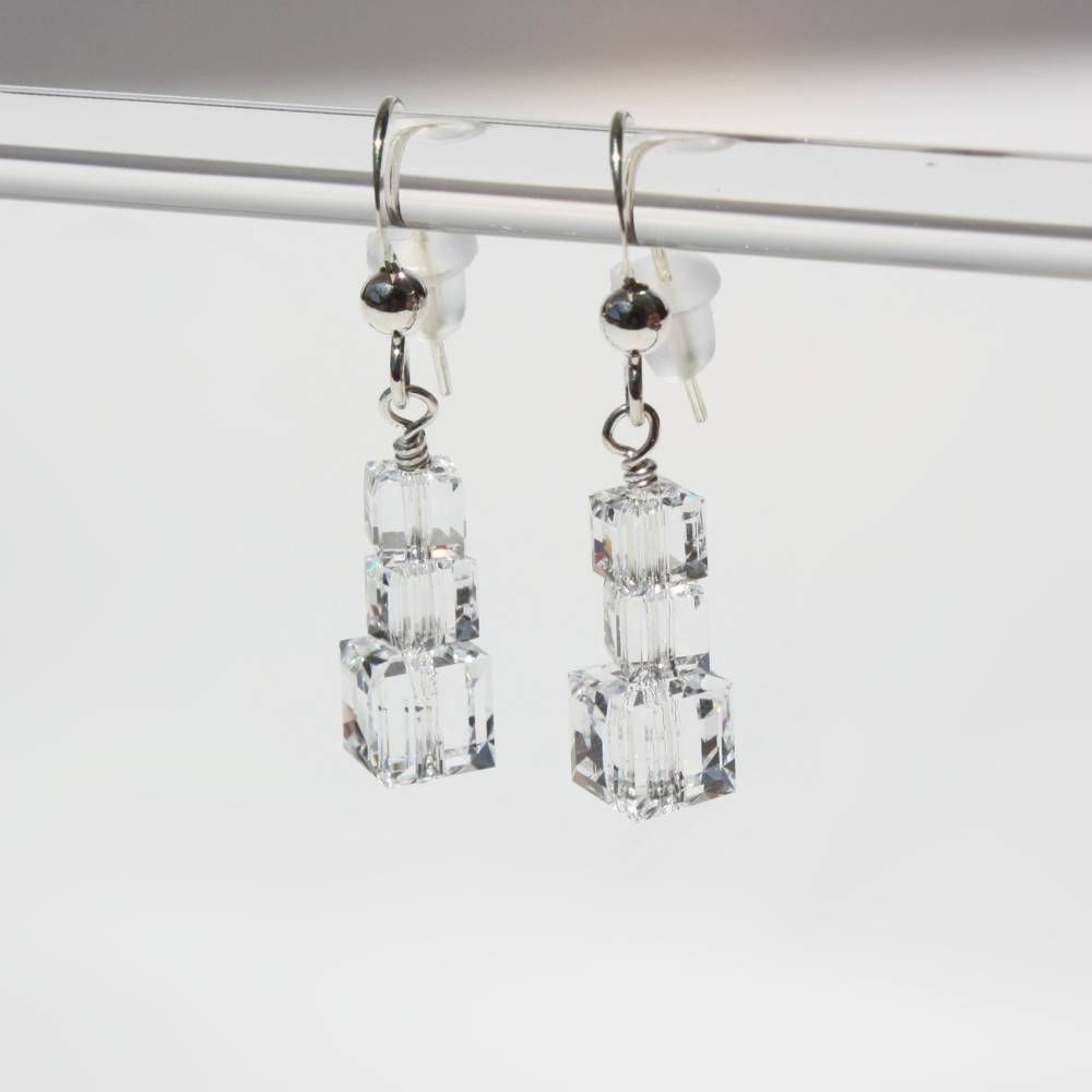 Swarovski Cube Earrings