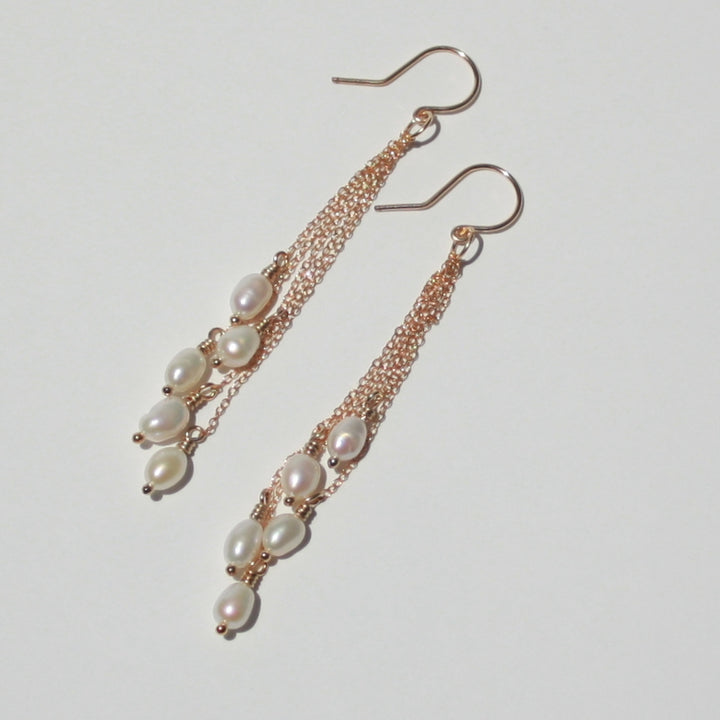 Pearl Cluster Drop Earrings