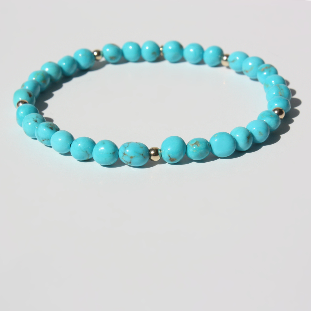 14K Gold Sleeping Beauty Turquoise Bracelet