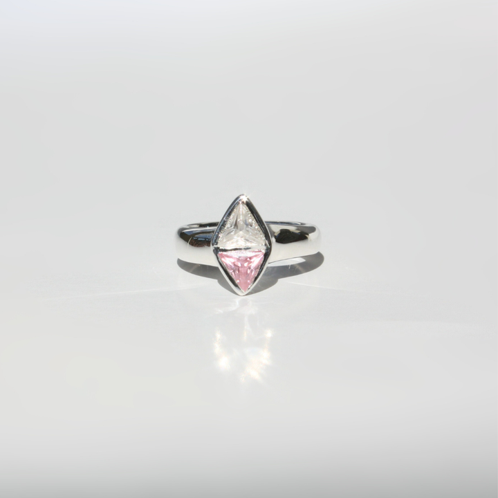 Double Triangle Gemstone Ring