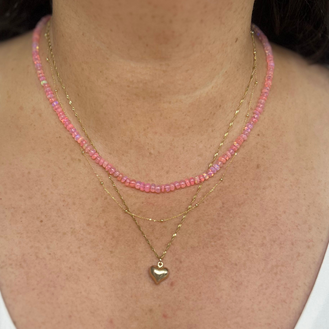 Pink Ethiopian Opal Necklace