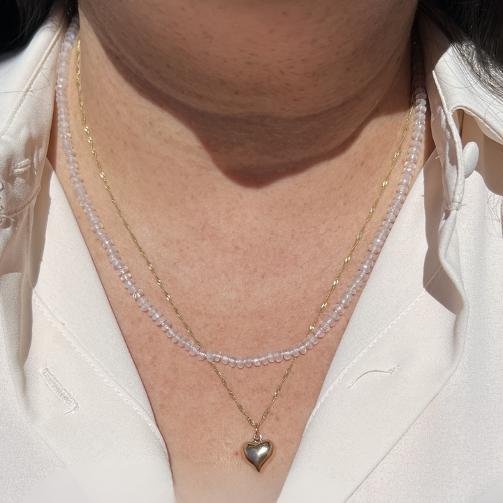 Faceted Rainbow Moonstone Necklace - Hand-Knotted Silk And Sterling Silver Statement