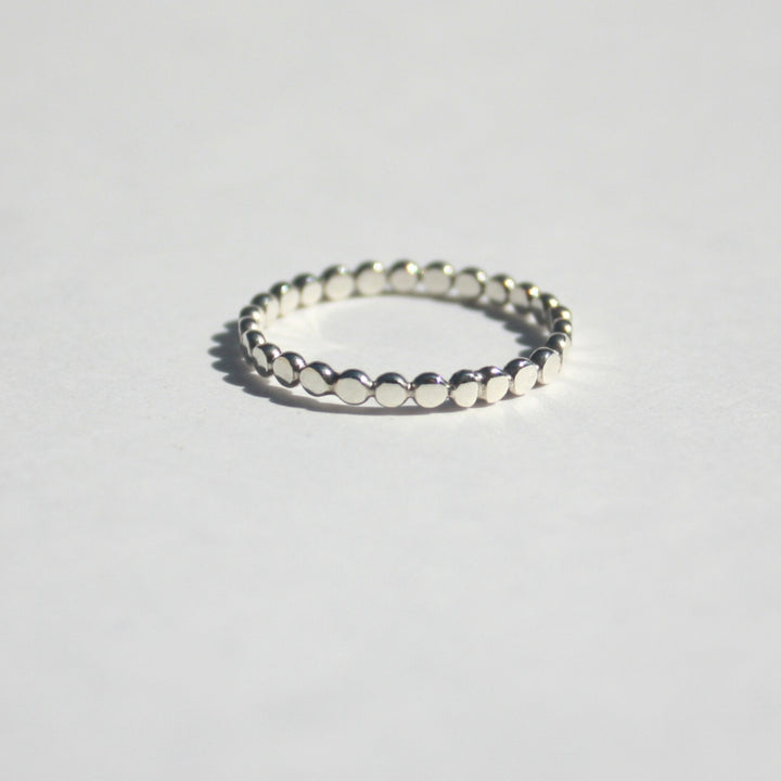 Flat Bead Ring Silver