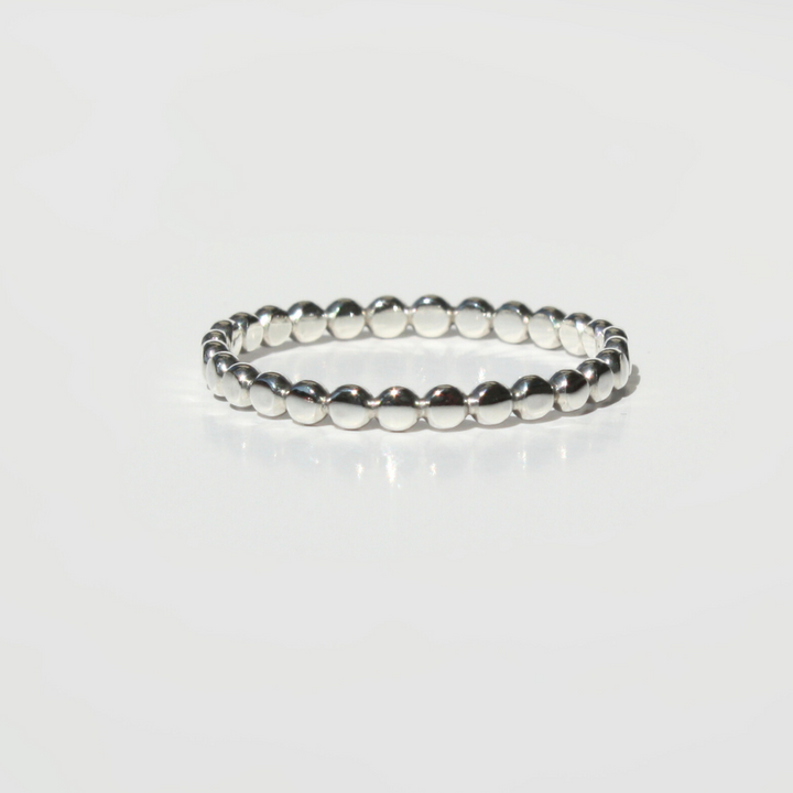 Flat Bead Ring Silver