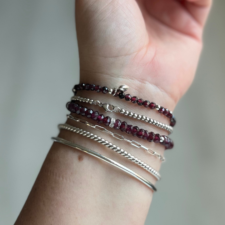 14K Gold Garnet Bracelet