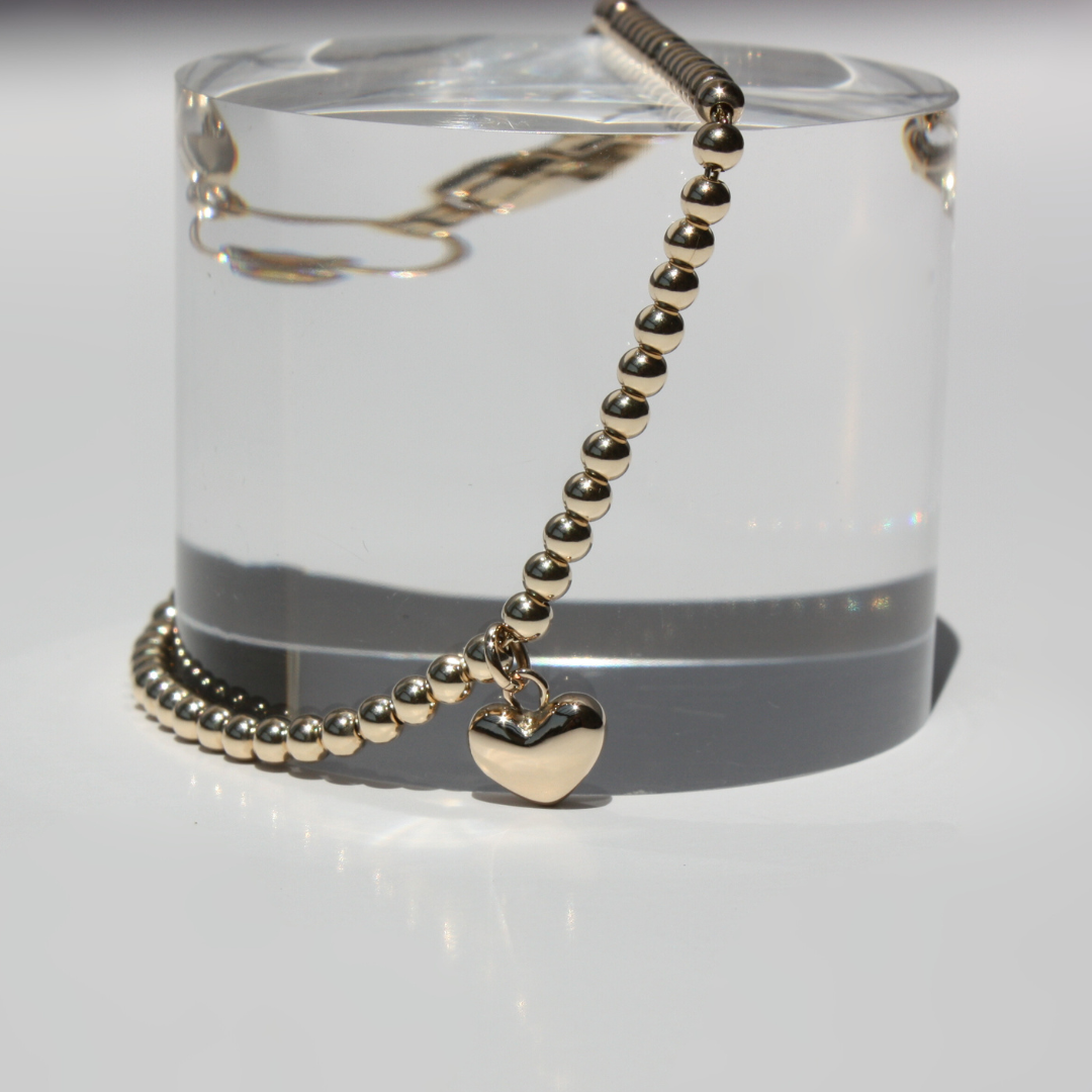14K Solid Gold Bead Bracelet