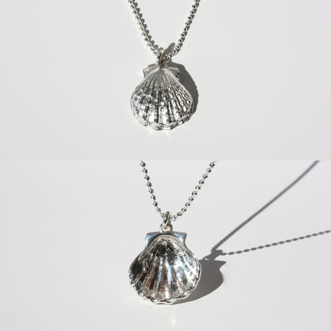Hawaiian Sunrise Seashell Necklace in Sterling Silver