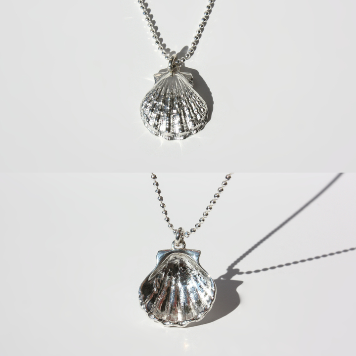 Hawaiian Sunrise Seashell Necklace in Sterling Silver