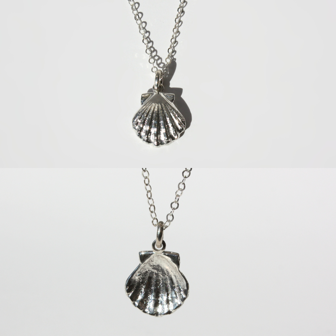 Hawaiian Sunrise Seashell Necklace in Sterling Silver