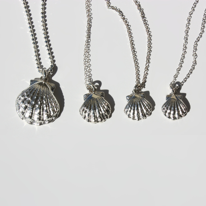 Hawaiian Sunrise Seashell Necklace in Sterling Silver