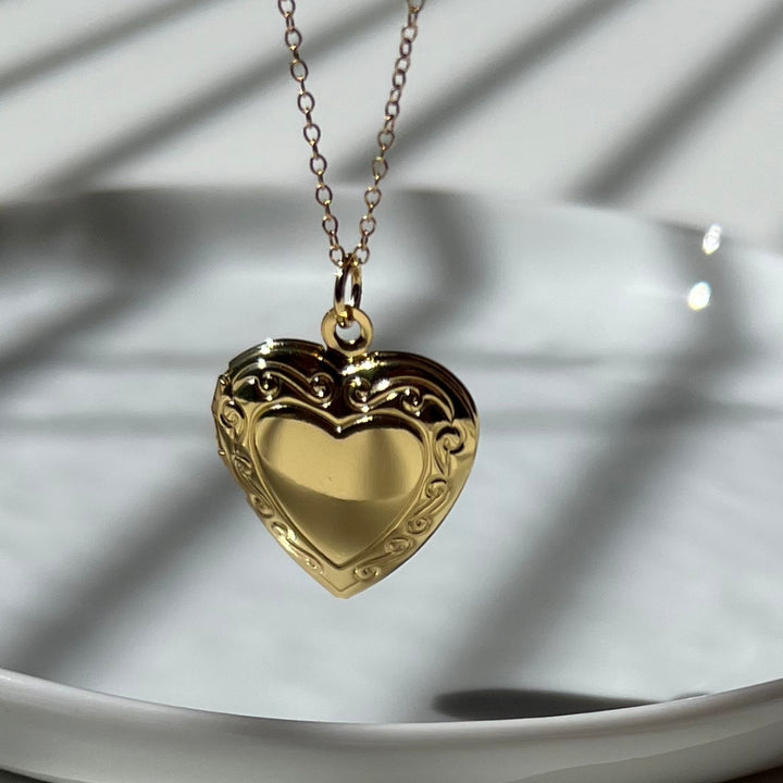 Heart Locket Necklace Gold Filled