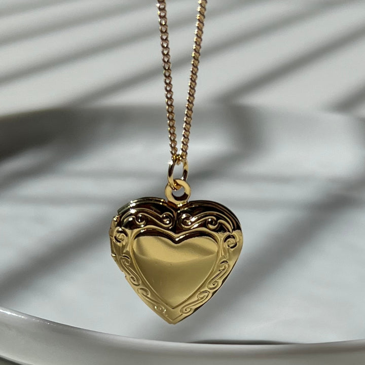 Heart Locket Necklace Gold Filled