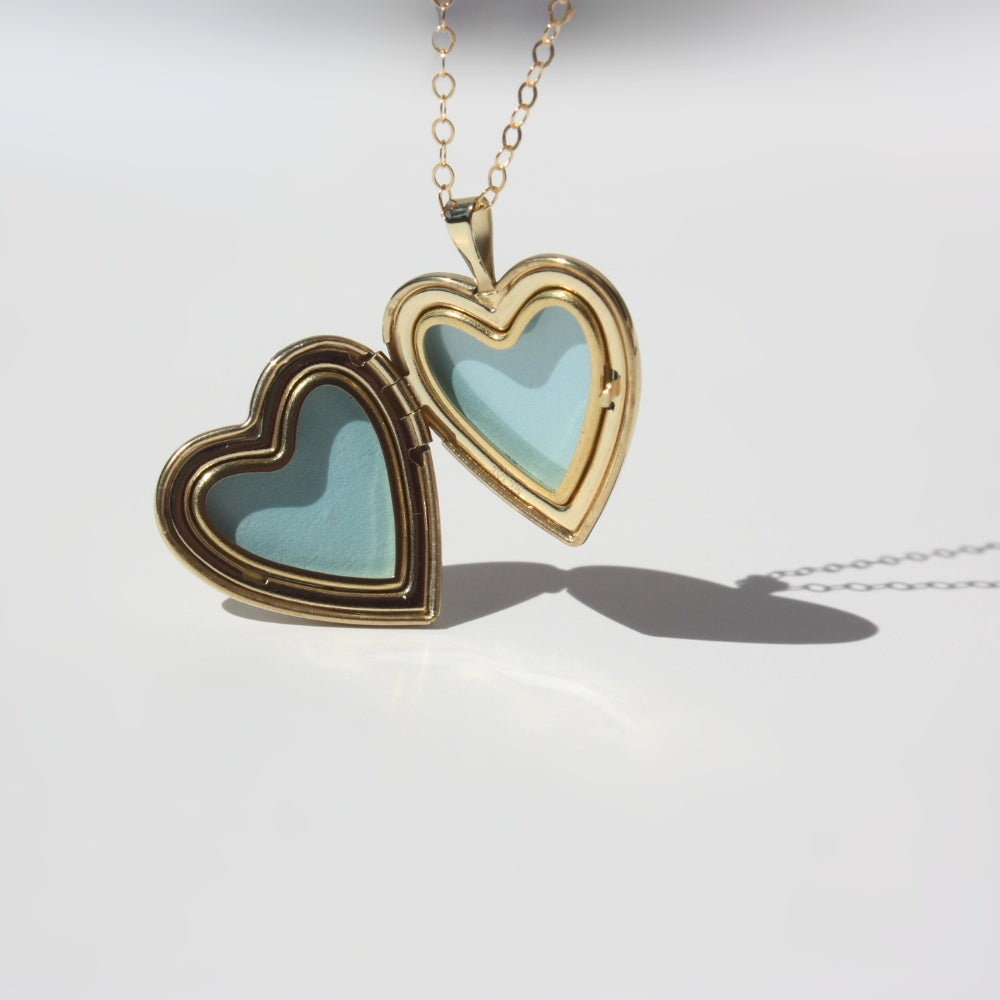Heart Locket Necklace Gold Filled