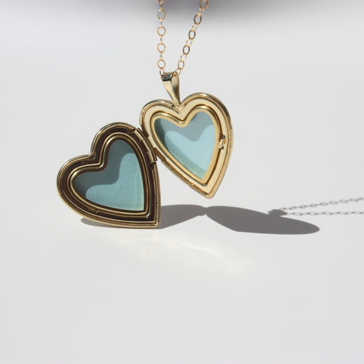 Heart Locket Necklace Gold Filled