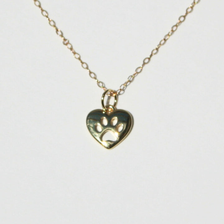 Heart Dog Paw Necklace