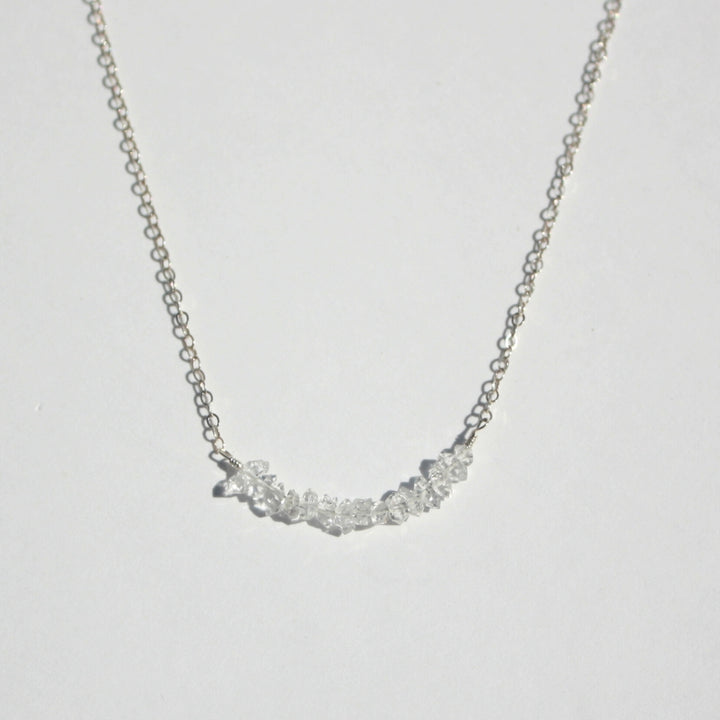 Herkimer Diamond Bar Necklace Silver