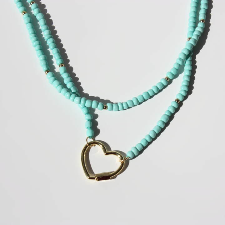 Modular Beaded Multi-Way Wrap Necklace - 48 Inch Long-Strand with Gold Filled Carabiner Clasp