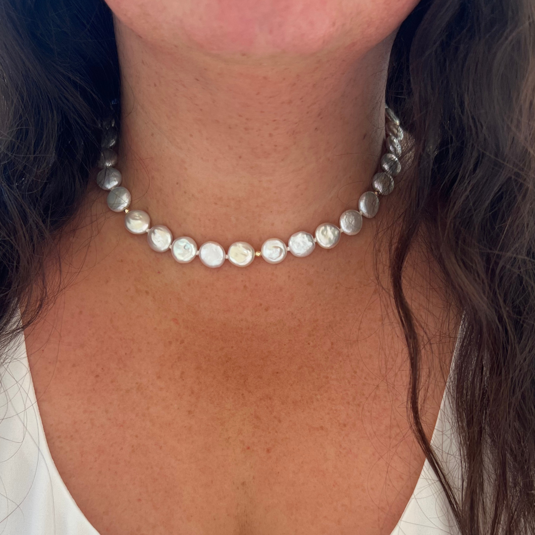 Coin Pearl Chocker Necklace