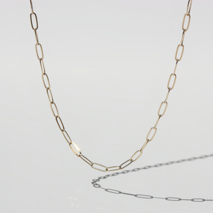 14K Gold Paperclip Necklace