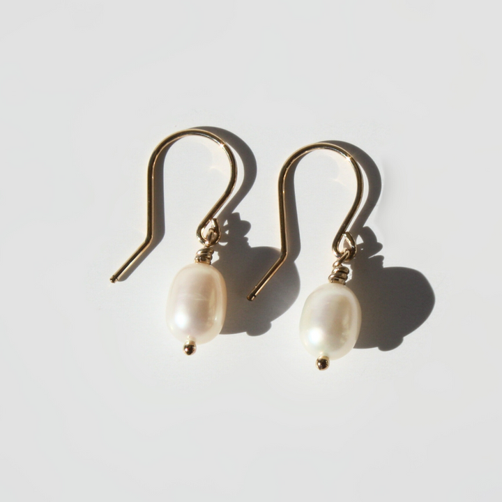 Single Pearl Drop Earrings