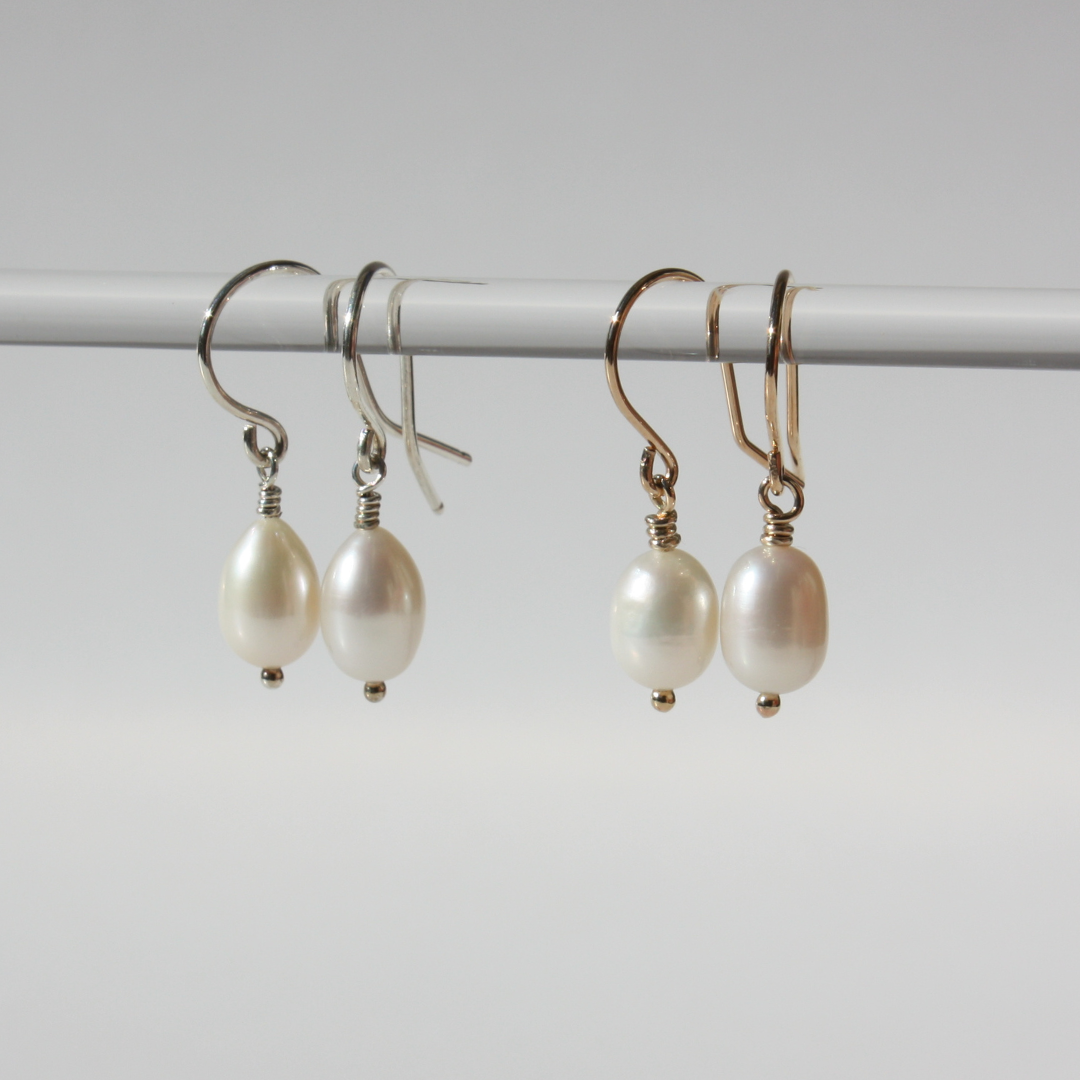 Single Pearl Drop Earrings