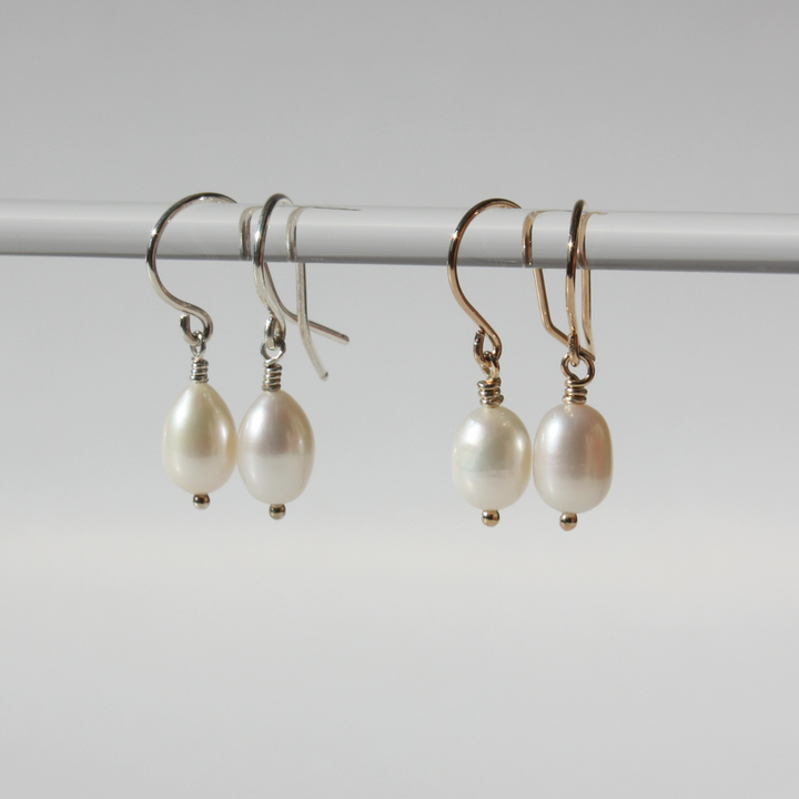 Single Pearl Drop Earrings