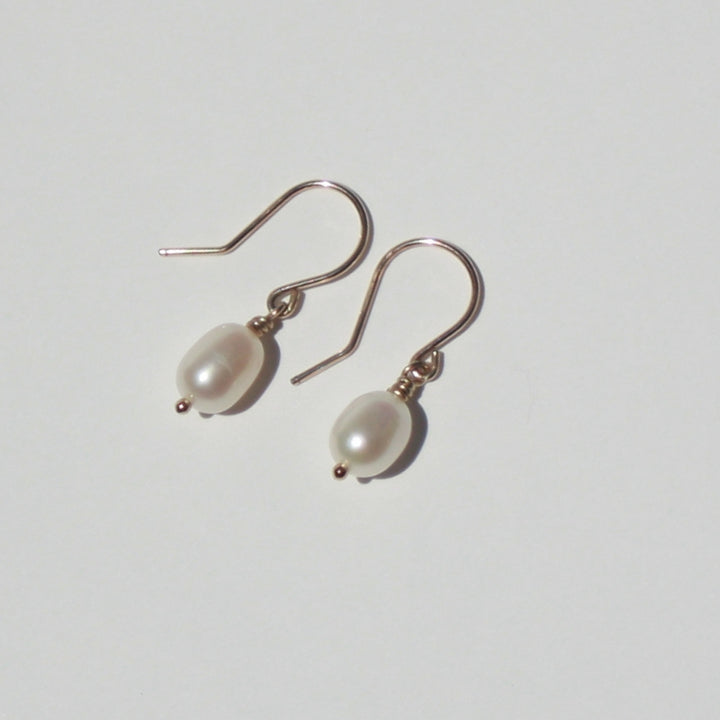 Single Pearl Drop Earrings