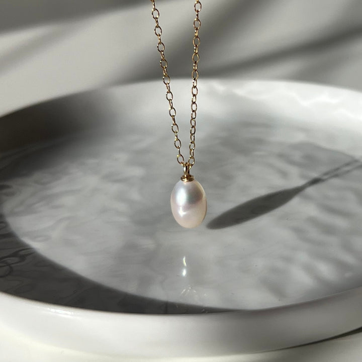 Pearl Drop Necklace Gold Filled