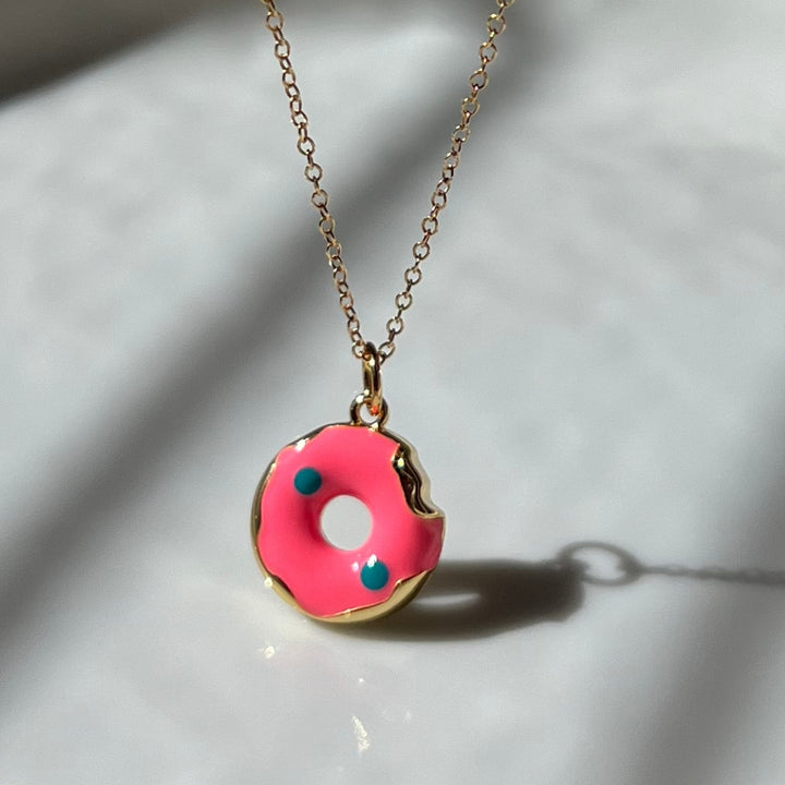 Pink Donut Necklace