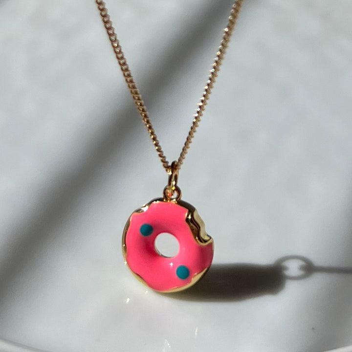 Pink Donut Necklace