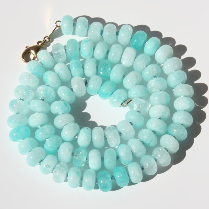 Quartz Crystal Necklace - Translucent Pink or Blue Quartz, Hand-Knotted Silk