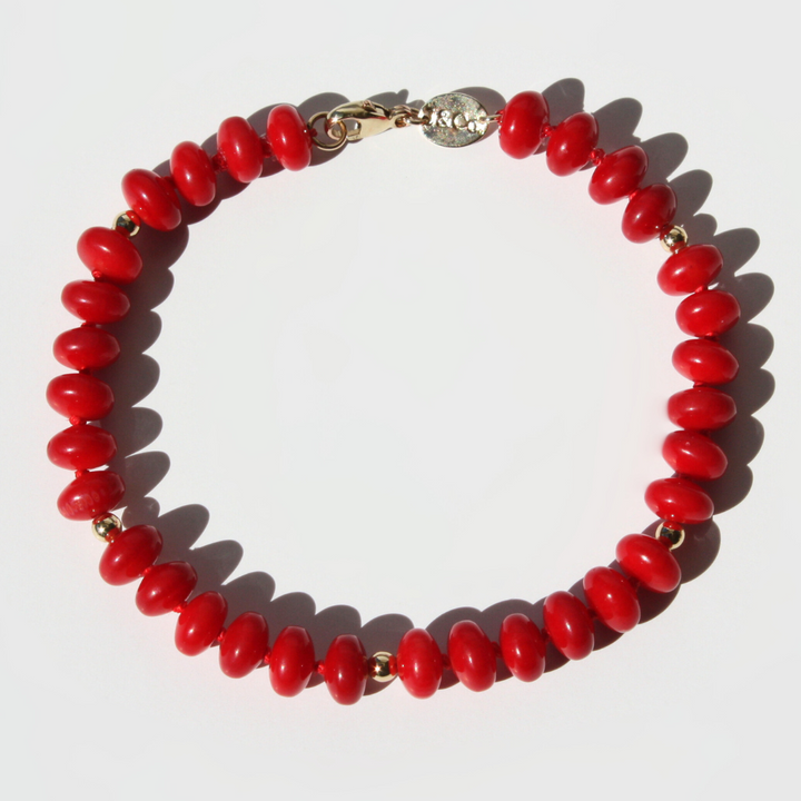 Red Coral Fossil Bracelet
