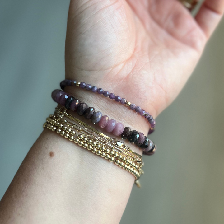 Natural Purple Red Ruby Bracelet