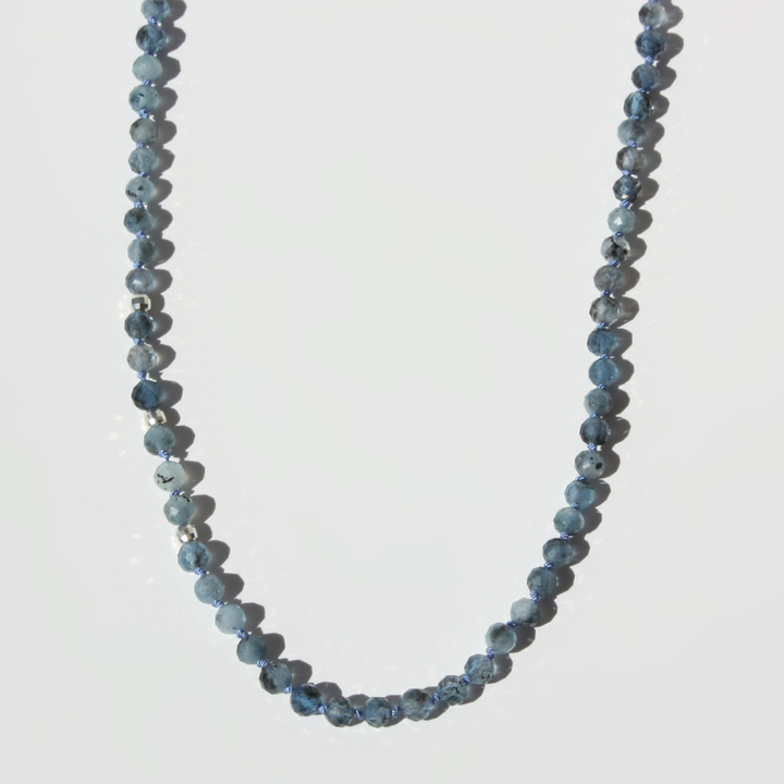 Rare Santa Maria Aquamarine Necklace - Faceted Deep Blue Gems with Sterling Silver Accents