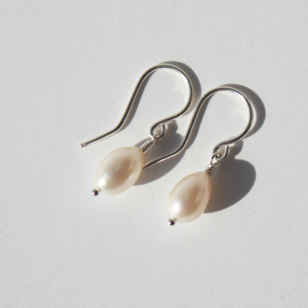 Single Pearl Drop Earrings