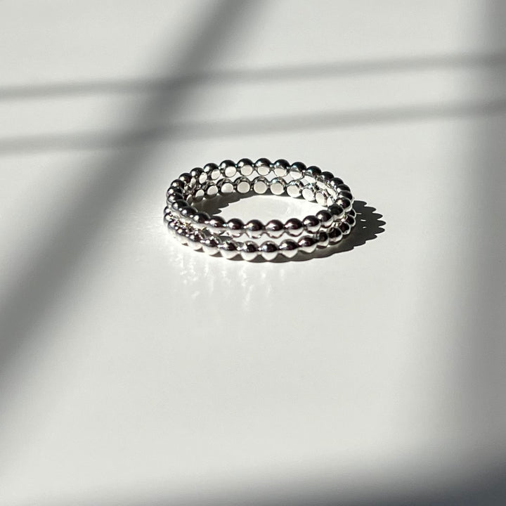 Beaded Ring Silver