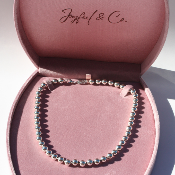 Sterling Silver Silk-Knotted Beaded Necklace — Handcrafted Elegance