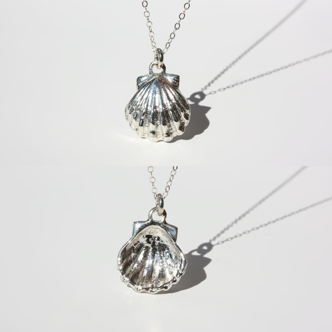 Hawaiian Sunrise Seashell Necklace in Sterling Silver