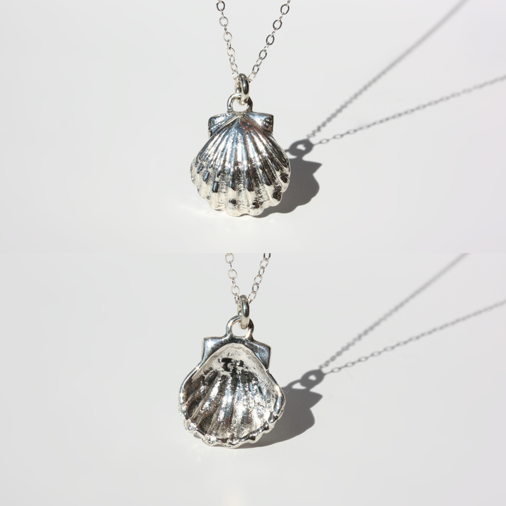 Hawaiian Sunrise Seashell Necklace in Sterling Silver