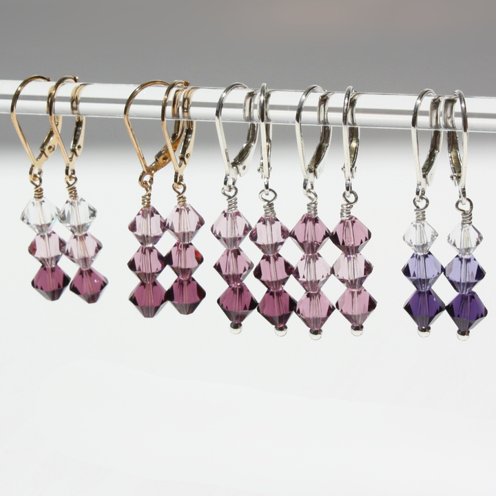 Swarovski Ombré Earrings - Leverback Sterling Silver or Gold Filled
