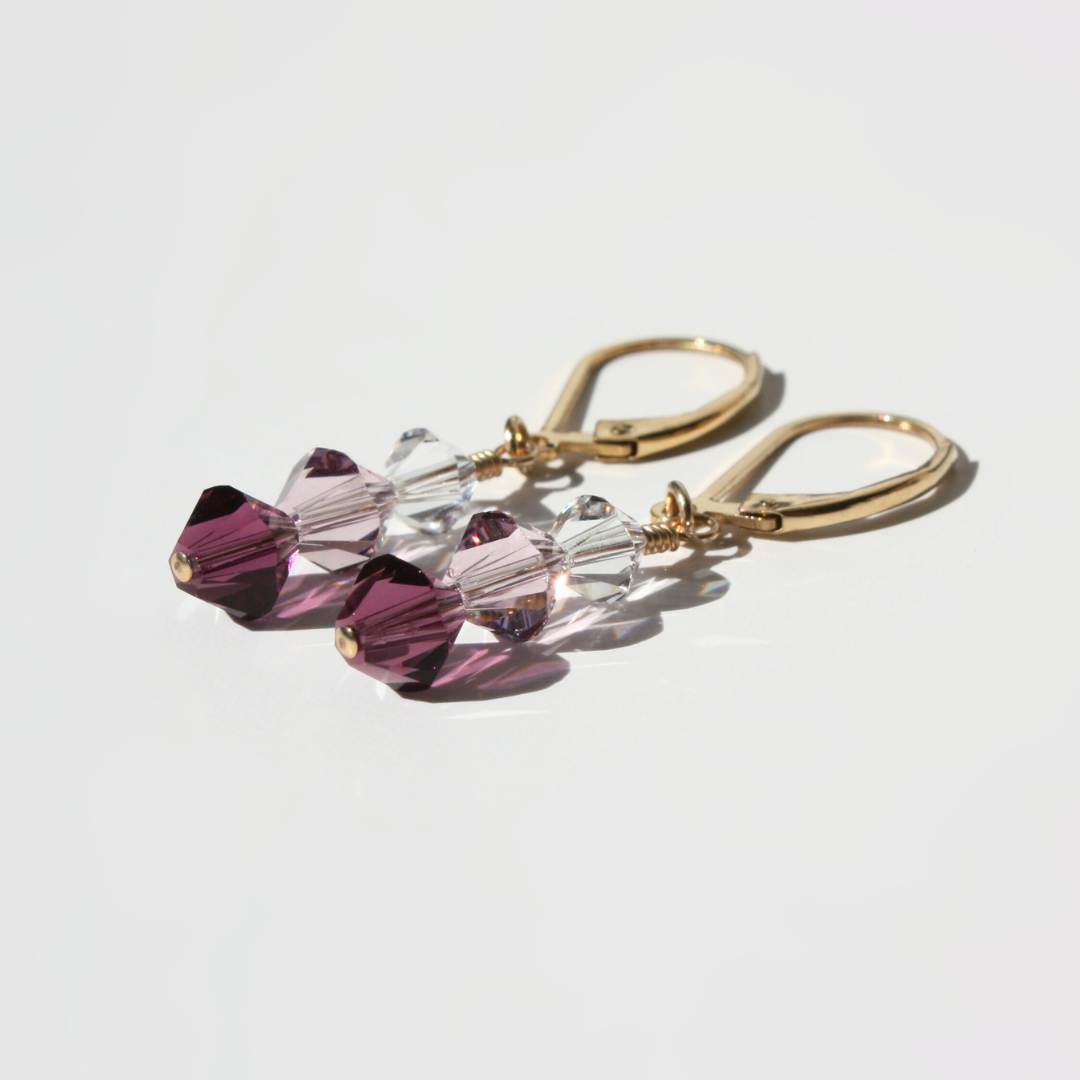 Swarovski Ombré Earrings - Leverback Sterling Silver or Gold Filled