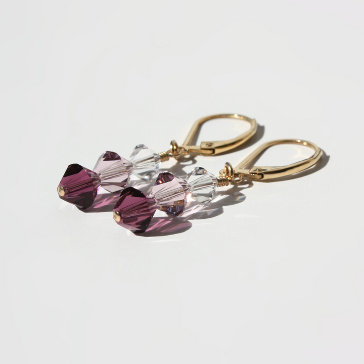 Swarovski Ombré Earrings - Leverback Sterling Silver or Gold Filled