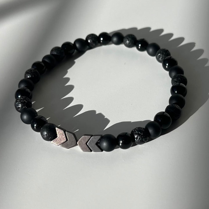 Onyx And Lava Bead Bracelet Mix