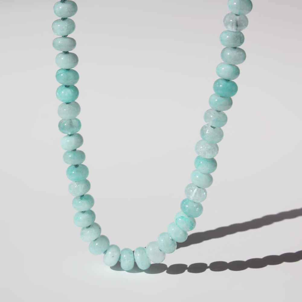 Quartz Crystal Necklace - Translucent Pink or Blue Quartz, Hand-Knotted Silk